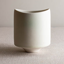 Load image into Gallery viewer, Crystalline White Matte Glazed Vessel with Undulating Rim
