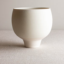 Load image into Gallery viewer, Crystalline White Matte Rounded Vessel with Tall Foot
