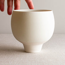 Load image into Gallery viewer, Crystalline White Matte Rounded Vessel with Tall Foot
