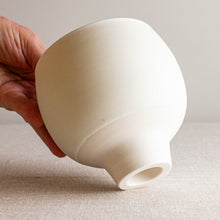 Load image into Gallery viewer, Crystalline White Matte Rounded Vessel with Tall Foot
