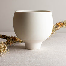 Load image into Gallery viewer, Crystalline White Matte Rounded Vessel with Tall Foot

