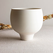 Load image into Gallery viewer, Crystalline White Matte Rounded Vessel with Tall Foot
