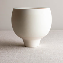 Load image into Gallery viewer, Crystalline White Matte Rounded Vessel with Tall Foot
