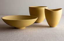 Load image into Gallery viewer, Set of 3 Deep Yellow Porcelain Vessels
