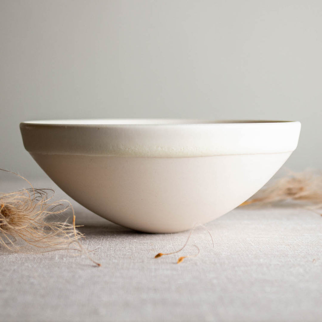 Crystalline Matte Bowl with Partially Glazed Exterior