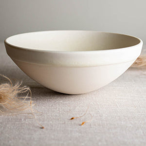 Crystalline Matte Bowl with Partially Glazed Exterior
