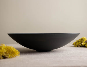 Black Porcelain Bowl, Low and Wide