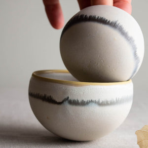 Set of Nesting Wobbles in Deep Yellow Porcelain