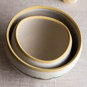 Set of Nesting Wobbles in Deep Yellow Porcelain