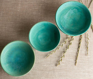 Set of 3 Turquoise Vessels