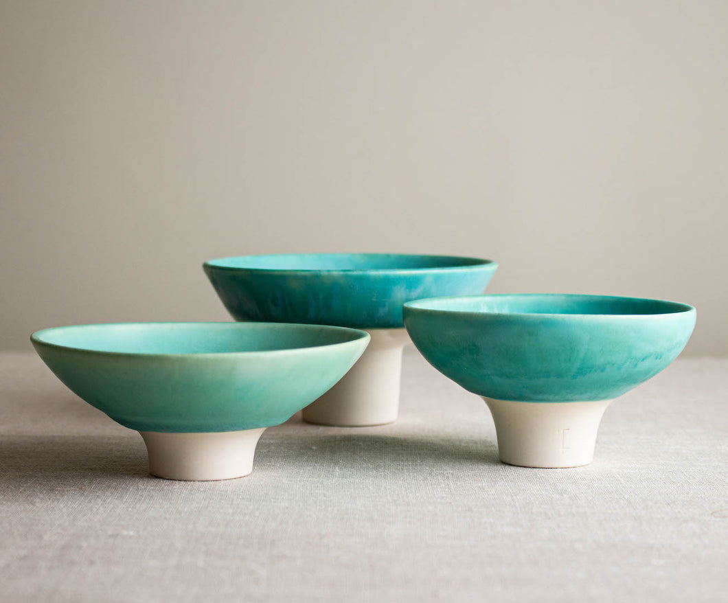 Set of 3 Turquoise Vessels